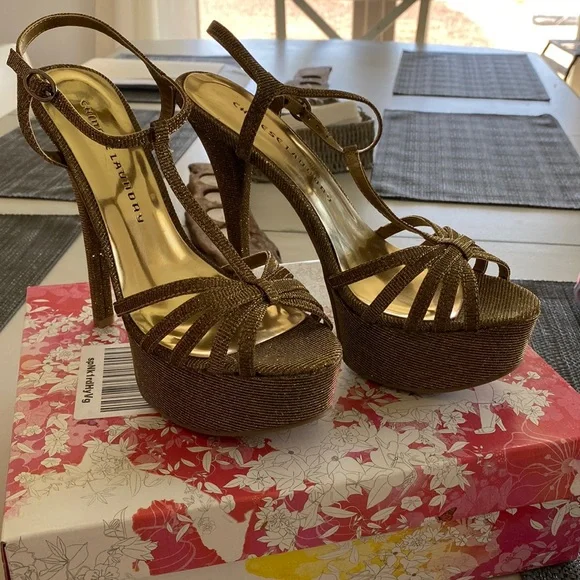 Chinese laundry gold heels sale